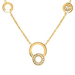 333er Goldkette Kreise mit Zirkoniabesatz