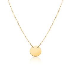Halskette für Damen aus 9K Gold mit Kreis, gravierbar