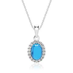 Halskette aus 9K Weißgold mit Zirkonia