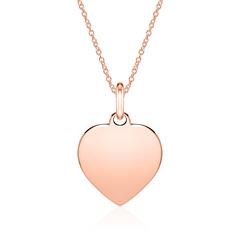 Gravierbare Halskette Herz aus 585er Roségold