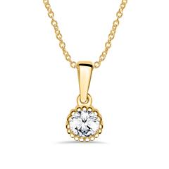 Halskette aus 585er Gold mit Zirkoniastein