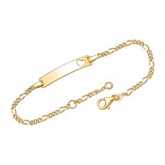 925er Silber Armband vergoldet Herz Gravur