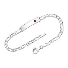 Silberarmband rot Zirkonia Gravur