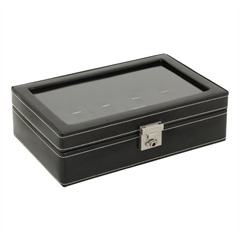 Uhrenkasten schwarzem Leder für 10 Uhren