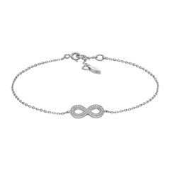 Infinity Armband für Damen aus Sterlingsilber, Zirkonia