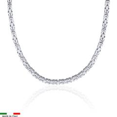 Halskette mit Königskettengliedern, 925er Silber, 5 mm