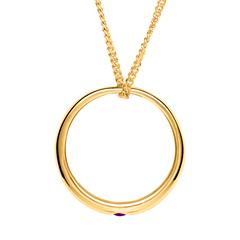 333er Gelbgold Taufkette poliert Rubin
