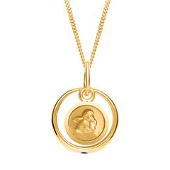 Taufkette 333er Gold mit Saphir Engel