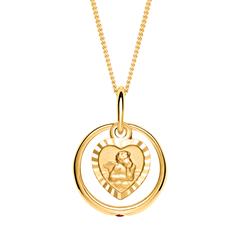 Taufkette 333er Gold Rubin Engel