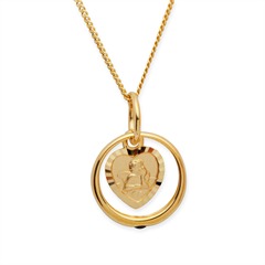 Taufkette 333er Gold Saphir Engel
