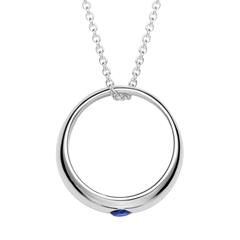 Taufkette 925 Silber mit Saphir