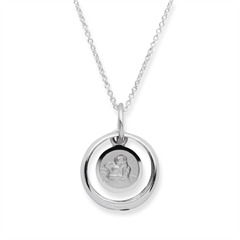 Taufkette 925 Silber Rubin Engel