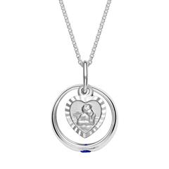 Taufkette: 925 Silber Saphir Engel