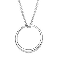 Polierte Silber Taufkette Zirkonia