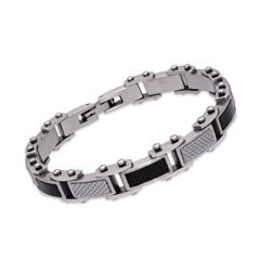 Armband Edelstahl Carboneinlagen 21cm