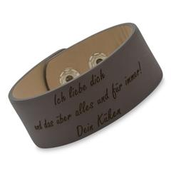 Dunkelbraunes Armband Echtleder gravierbar