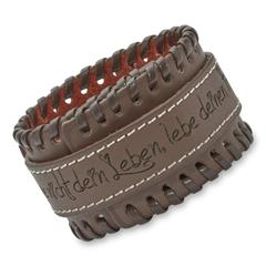 Braunes Leder-Armband Ziernähte