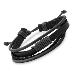 Schwarzes Unisex-Armband Kunstleder