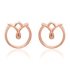 Blüten Ohrstecker für Damen aus 925er Silber, rosé