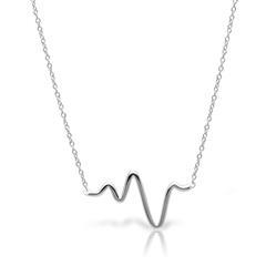 Kette 925er Silber gezackter Anhänger Heartbeat