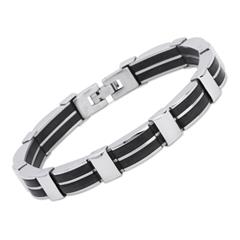 Armband Edelstahl mit Kautschukelement