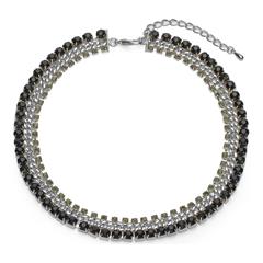 Damen Halskette mit schwarzen Steinen