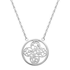 Anhänger Blumenmuster aus Edelstahl inkl. Kette