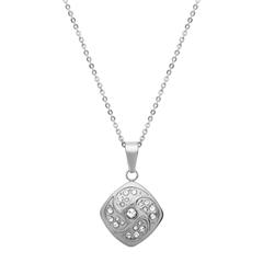 Edelstahlanhänger mit Zirkonia inkl. Kette