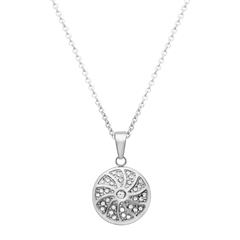 Moderner Edelstahlanhänger Zirkonia mit Kette