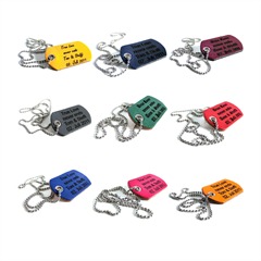 Kugelkette Edelstahl Dog Tag Anhänger mit Gravur