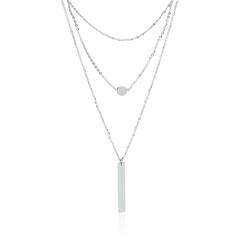 Dreireihige Halskette aus Edelstahl, gravierbar