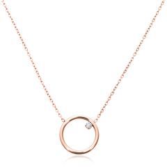 Halskette Kreis für Damen aus Edelstahl, rosévergoldet