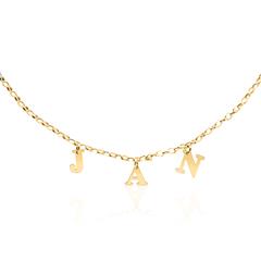 Halskette mit wählbaren Buchstaben 925er Silber gold