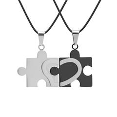 Kautschuk Ketten mit Partneranhängern poliert