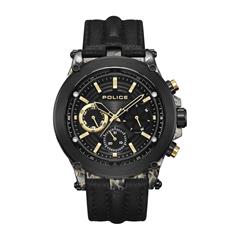 Multifunktionsuhr Taman für Herren aus Edelstahl, Leder