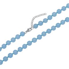Blaue Kette aus Jade mit Silberverschluss