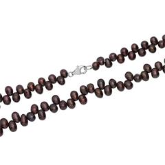 Weinrote Süßwasserperlen Halskette
