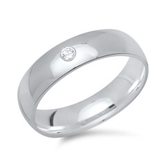 Moderner Ring 925 Silber mit Zirkonia 5mm
