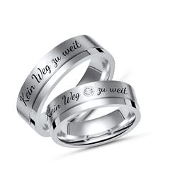 Moderne Silber Eheringe mit Lasergravur