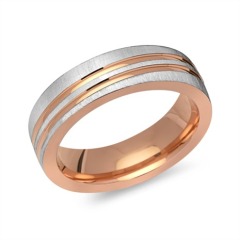 Bicolor Ring 925er Sterlingsilber gravierbar