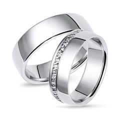 Polierte Vivo 925 Silber Trauringe