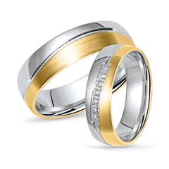 Vivo Bicolor Eheringe Silber mit Zirkonia