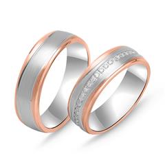 Eheringe Partnerringe 925er Silber Bicolor