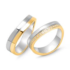 Trauringe Sterlingssilber teilvergoldet