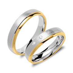 Eheringe aus Sterlingsilber teilvergoldet