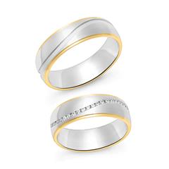 Partnerringe aus Sterlingsilber, teilvergoldet