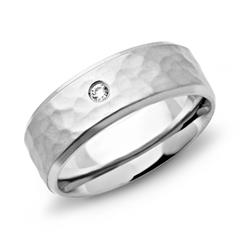 Gehämmerter Ring Edelstahl 7mm Zirkonia