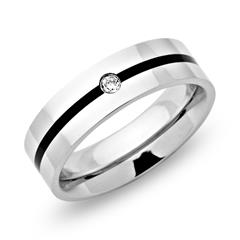 Hochwertiger Edelstahlring Lack Zirkonia 6mm