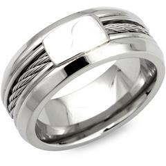Hochwertiger Ring Edelstahl mit Stahlseileinlage