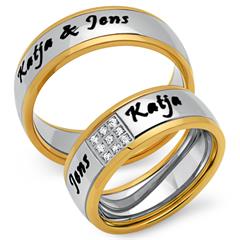 Polierte Edelstahl Trauringe mit Lasergravur